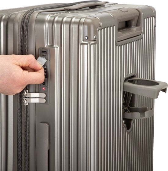 Hard case suitcase with extras – Mykonos-Gray-S (39 L)-Nora Luxe