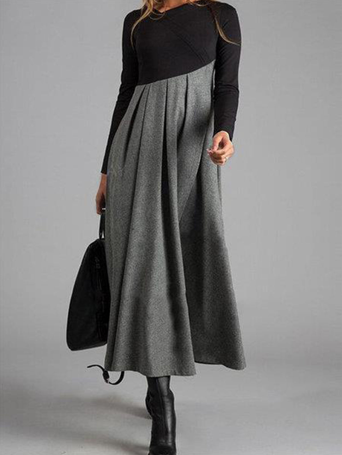 Harmony Dress with Colourful Style - Elina-Gray-XS-Nora Luxe