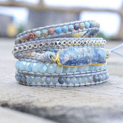 Healing Blue Topaz Wrap Bracelet - Aurina-Nora Luxe