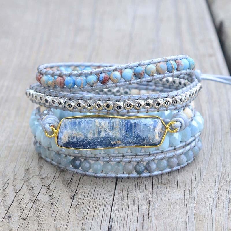 Healing Blue Topaz Wrap Bracelet - Aurina-Nora Luxe
