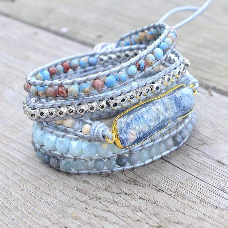 Healing Blue Topaz Wrap Bracelet - Aurina-Nora Luxe