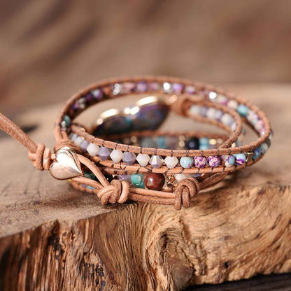 Healing Jasper Heart Wrap Bracelet - Amaris-Nora Luxe