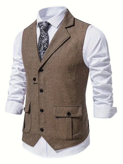 Herringbone Blazer for Men - Niklas-Khaki-S-Nora Luxe