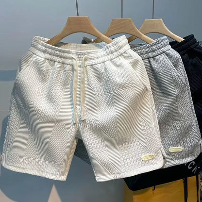 Herringbone men's shorts with Ice-Silk technology – Milo-Black-S-Nora Luxe