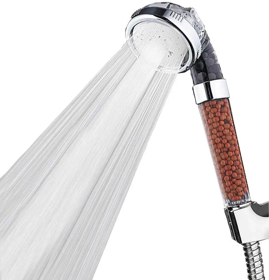 High Pressure Water-Saving Shower Head with Filter - AquaGlow-Transparent-Nora Luxe