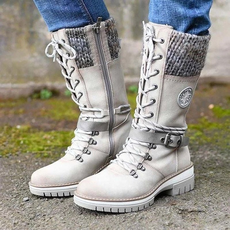 High Women's Boots with Orthopedic Sole - Amelia-White-3.0-Nora Luxe