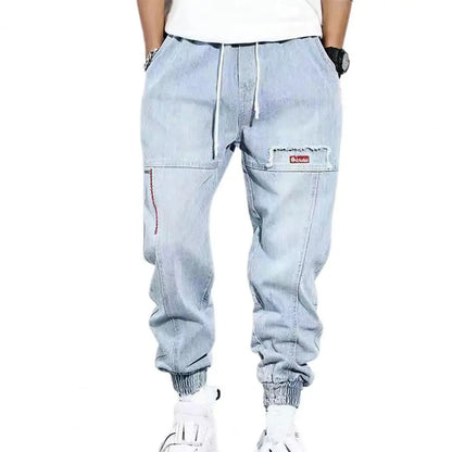 Hiphop Cargo Trousers for Men - Jesse-Light Blue-M-Nora Luxe