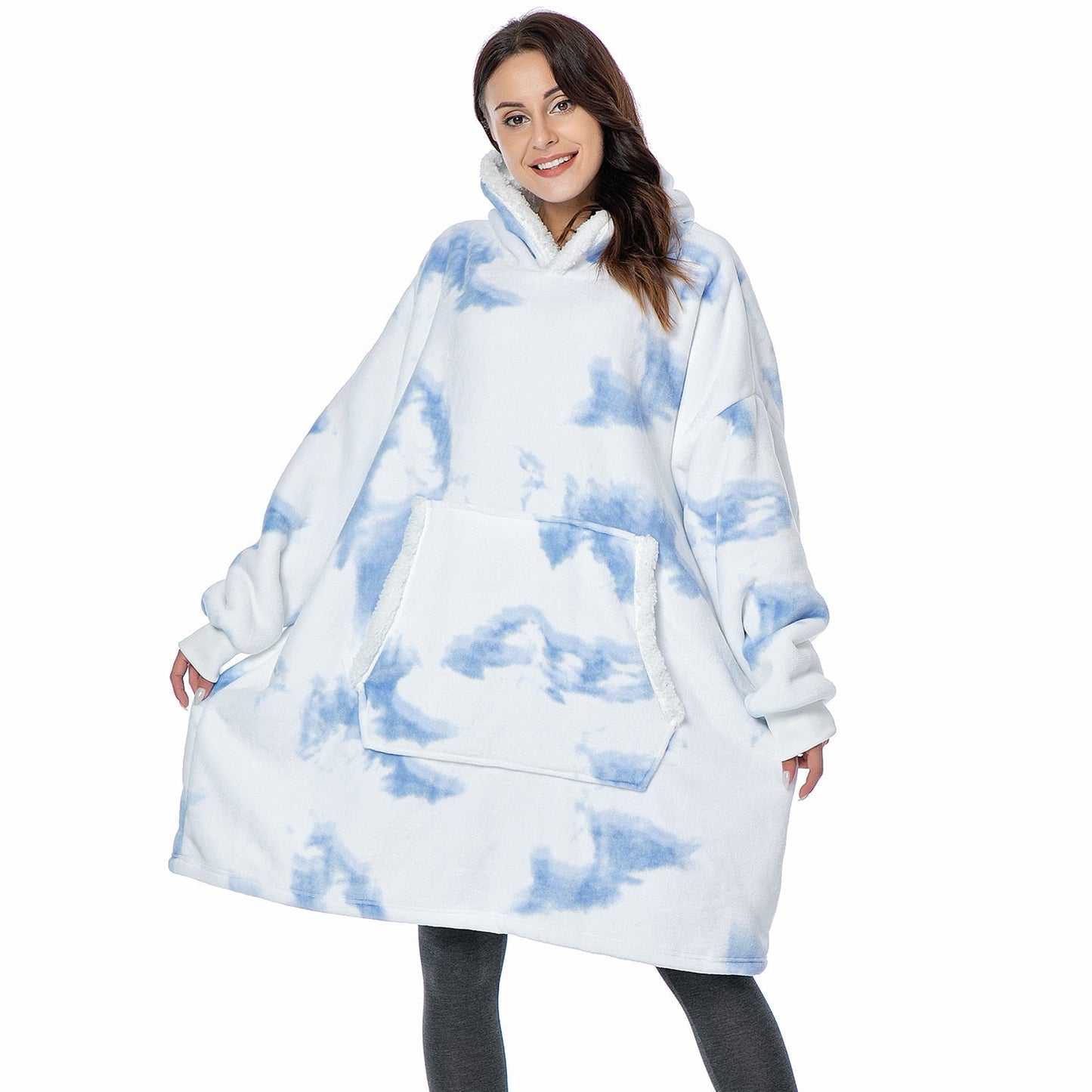 Hoodie & Blanket | Wonderful combination of a soft hoodie and a comfortable blanket in one!-Washed Pink & White-State of Style