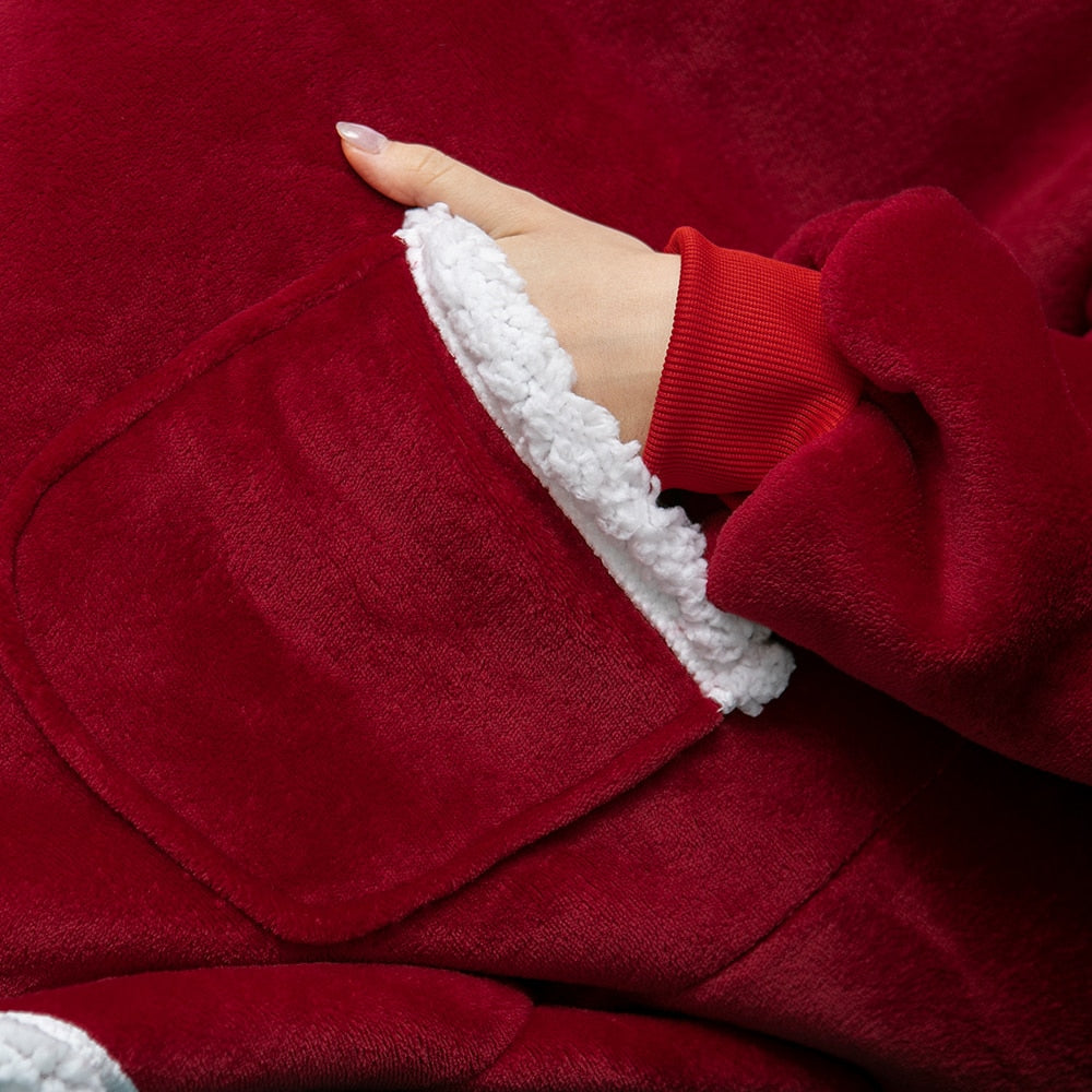 Hoodie & Blanket | Wonderful combination of a soft hoodie and a comfortable blanket in one!-Washed Pink & White-State of Style