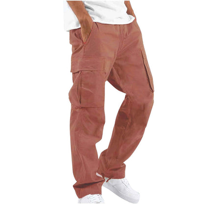 Howard - Casual Cargo Trousers for Men-Red-S-Nora Luxe