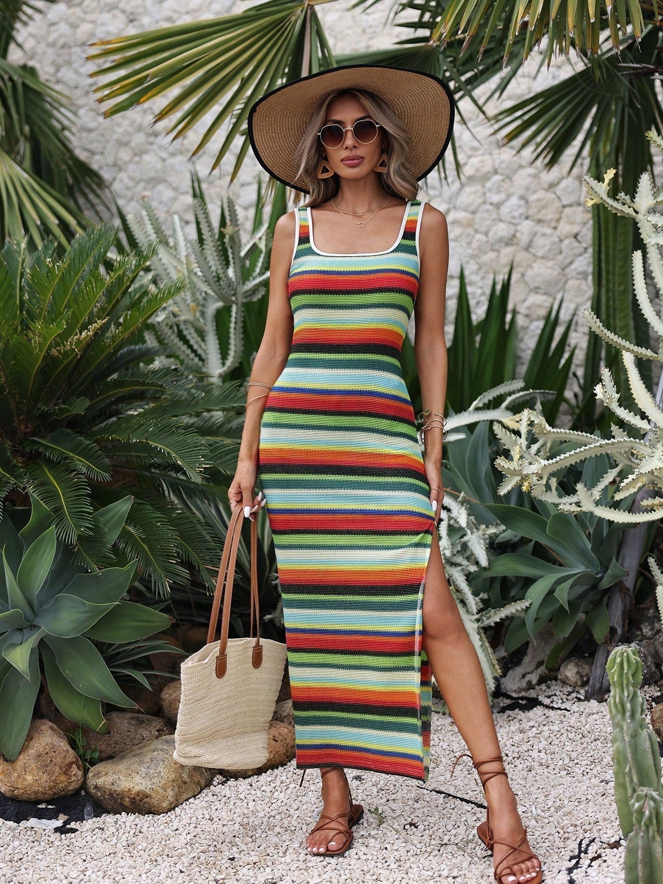 Ibiza-style Beach Dress with Bohemian Flair – Solea-Beige-XS-State of Style