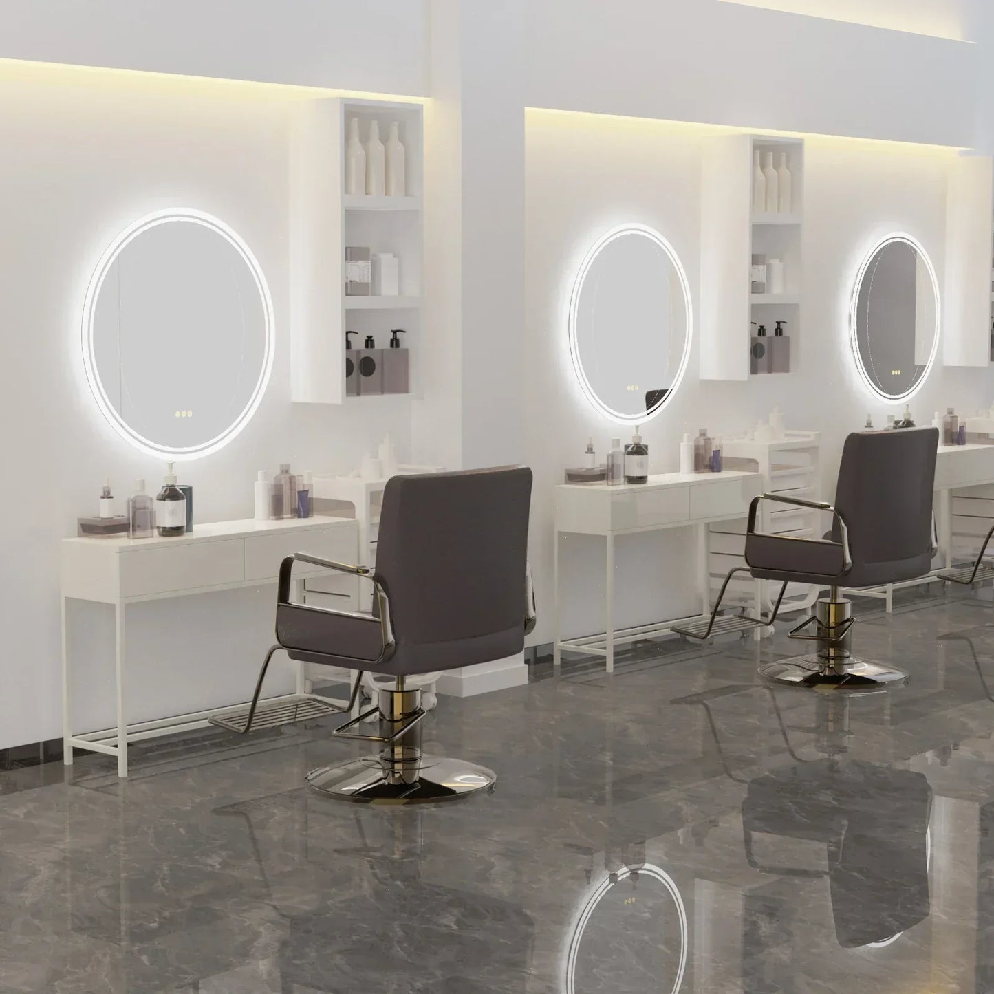 Illuminated Round Bathroom Mirror - LumiMirror-23.62 in-Nora Luxe