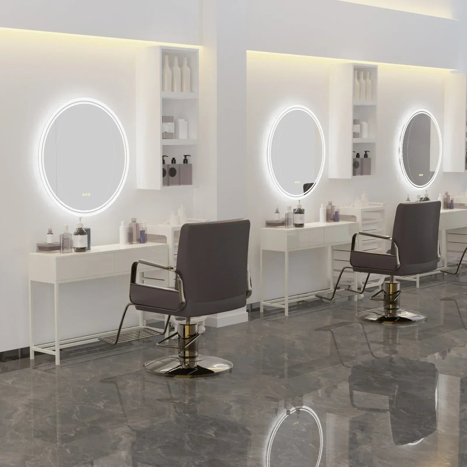 Illuminated Round Bathroom Mirror - LumiMirror-23.62 in-Nora Luxe