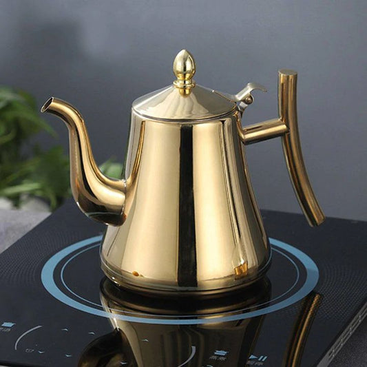 Induction Kettle made of Stainless Steel with Filter - AquaSteel-Gold-1L-Nora Luxe