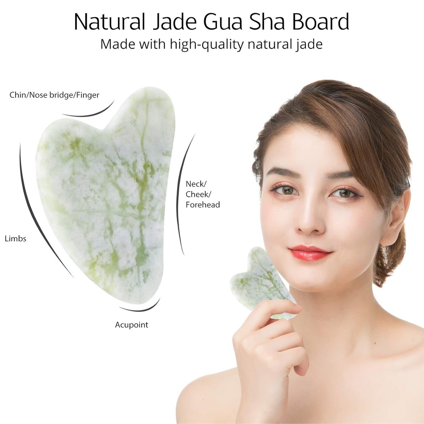 Instant Glow Gua Sha & Jade Roller Set-Green-Nora Luxe