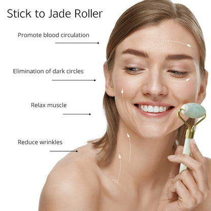Instant Glow Gua Sha & Jade Roller Set-Green-Nora Luxe
