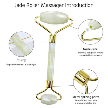 Instant Glow Gua Sha & Jade Roller Set-Green-Nora Luxe