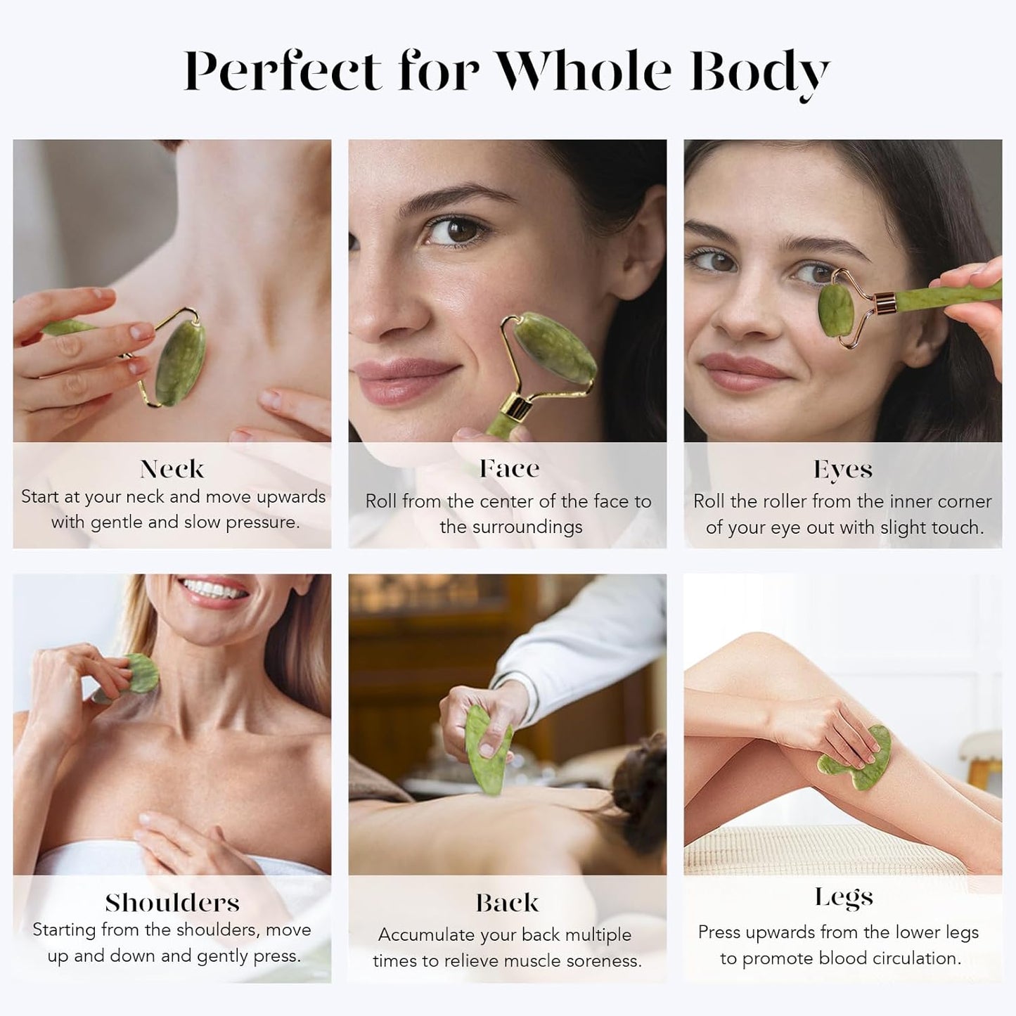Instant Glow Gua Sha & Jade Roller Set-Green-Nora Luxe