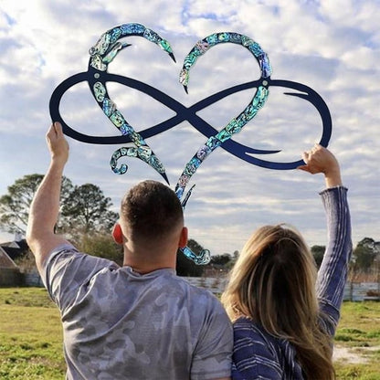 Iron Wall Decoration with Infinite Heart - InfiniteHeart-Sapphire-7.87″ × 9.84″-Nora Luxe