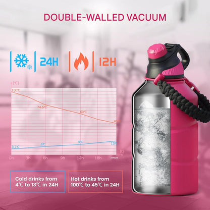 Isolated 1.9 L Water Bottle with Magnetic Lid-Black-Nora Luxe