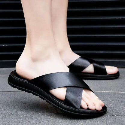Italian men's leather sandals – Lorenzo-Yellow-5.5-Nora Luxe