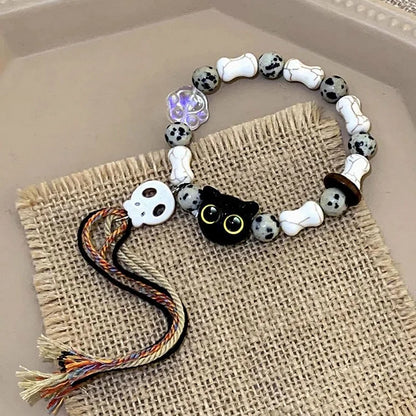 Katjes and Skull Bracelet - Selina-Skull + Kittens-Nora Luxe