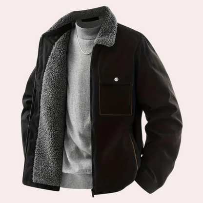 Kebell - Warm Lined Winter Jacket for Men-Black-S-Nora Luxe
