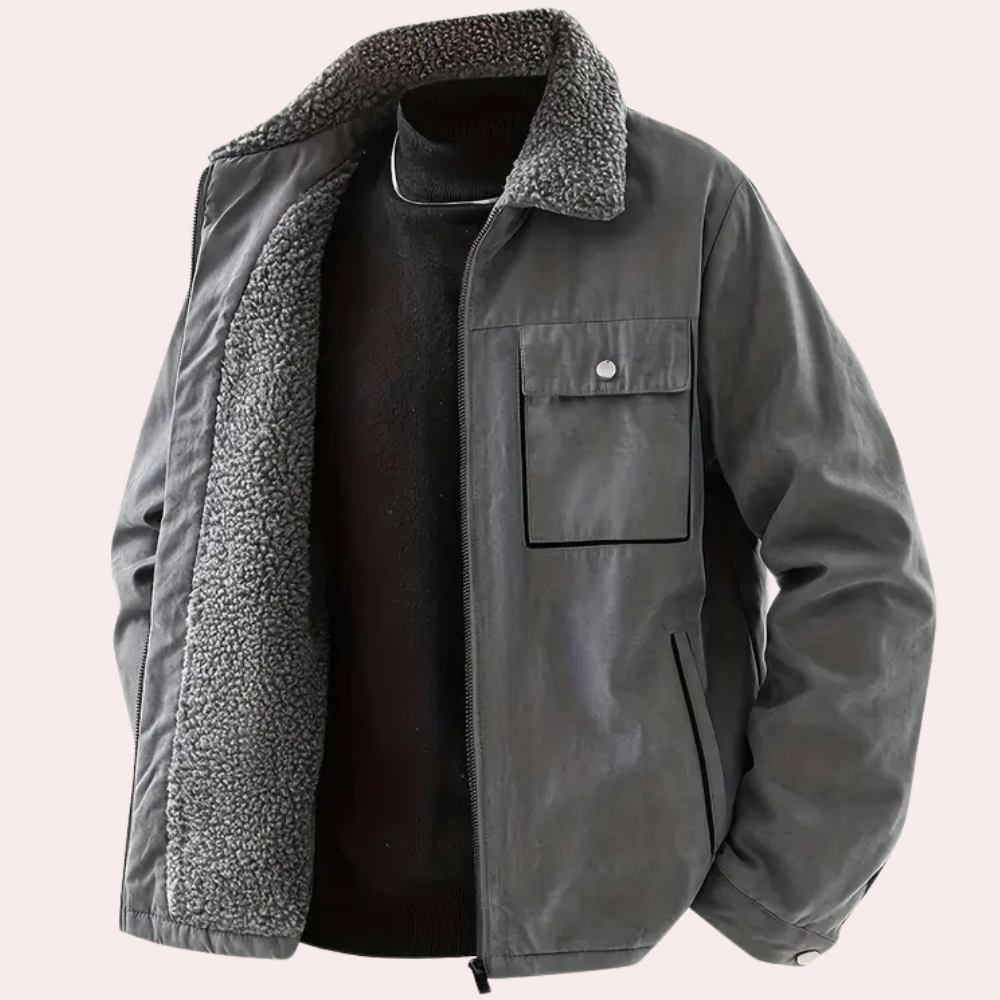 Kebell - Warm Lined Winter Jacket for Men-Gray-S-Nora Luxe