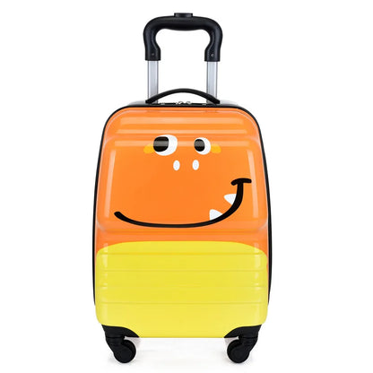 Kids' suitcase cartoon animal – Sydney-Orange Monster-Nora Luxe