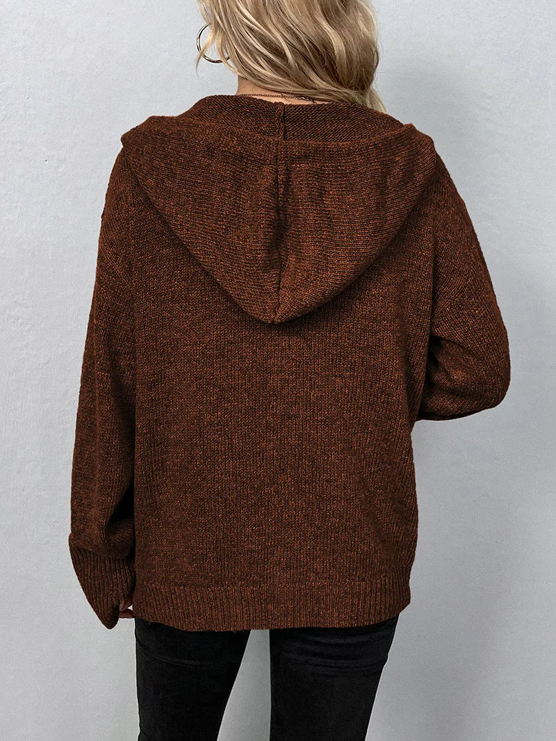 Knitted Cardigan for Women - Sofia-Gray-S-Nora Luxe