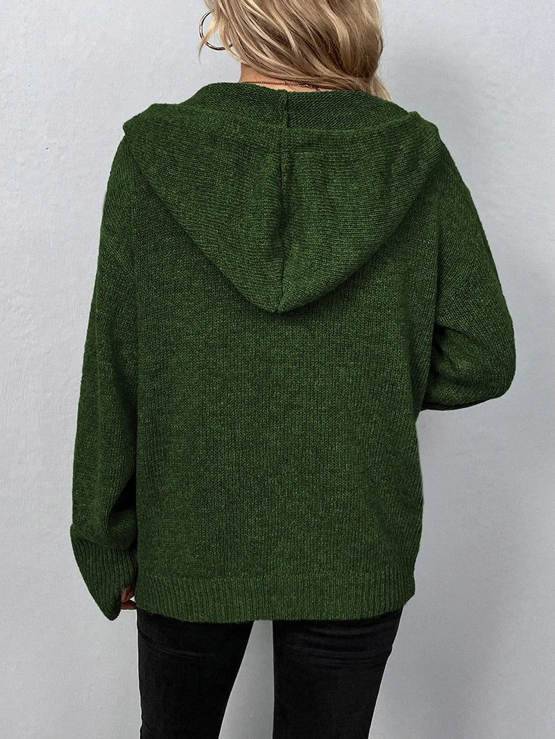 Knitted Cardigan for Women - Sofia-Gray-S-Nora Luxe