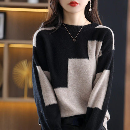Knitted casual sweater - Arden-Brown-One size-Nora Luxe