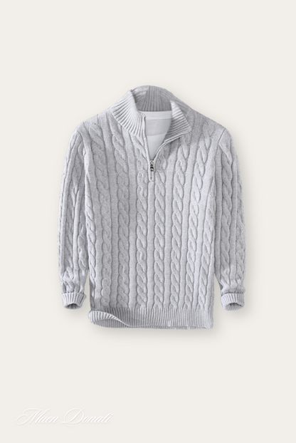 Knitted Men's Sweater - Ethan-Gray-S-Nora Luxe