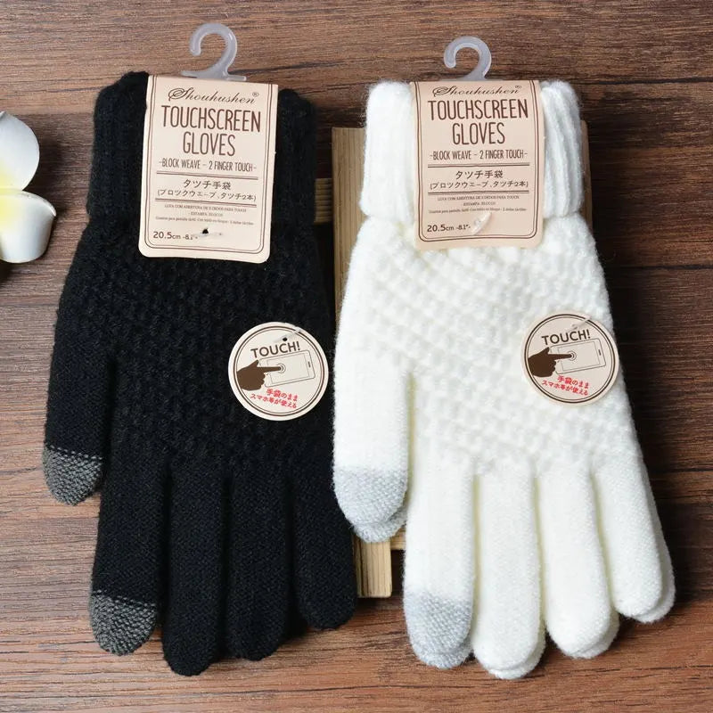 Knitted Touchscreen Gloves for Women - Amara-Black-Nora Luxe