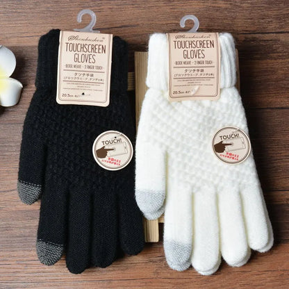 Knitted Touchscreen Gloves for Women - Amara-Black-Nora Luxe