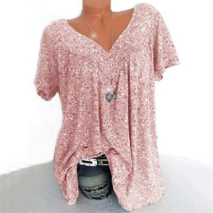 Ladies Boho Summer Blouse with Floral Print - Celeste-Pink-S-Nora Luxe