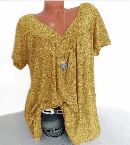 Ladies Boho Summer Blouse with Floral Print - Celeste-Yellow-S-Nora Luxe