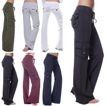 Ladies Bootcut Cargo Pants with Pockets – Isabella-Green-XS-Nora Luxe