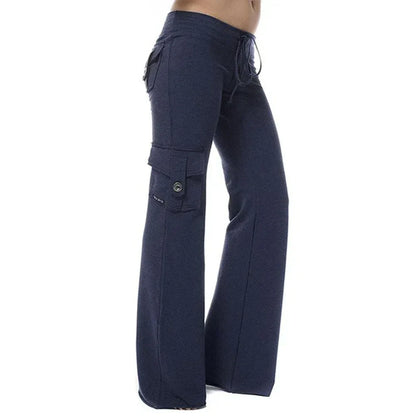 Ladies Bootcut Cargo Pants with Pockets – Isabella-Green-XS-Nora Luxe