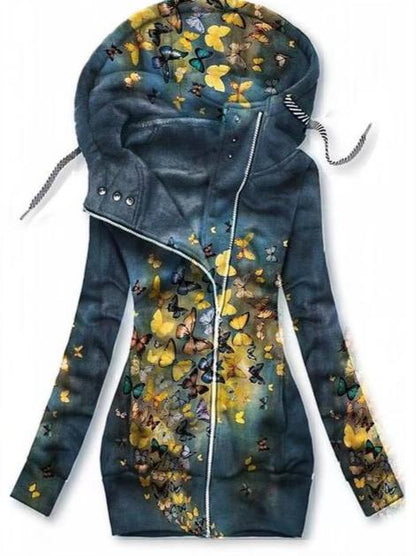 Ladies Butterfly Art Cardigan – Alina-Light grey-S-Nora Luxe