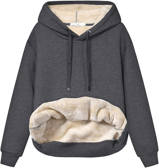Ladies Casual Lined Hoodie - Lilly-Dark Gray-S-Nora Luxe