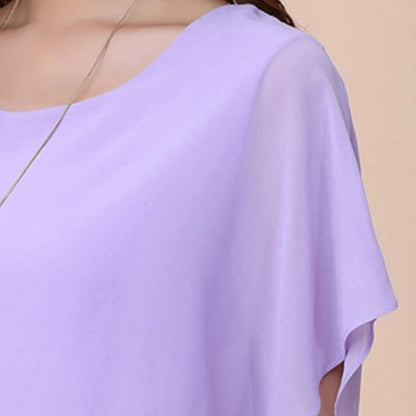 Ladies' chiffon blouse with ruffled sleeves – Ariana-Black-S-Nora Luxe