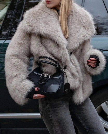 Ladies Faux Fur Jacket - Olivia-XS-Nora Luxe