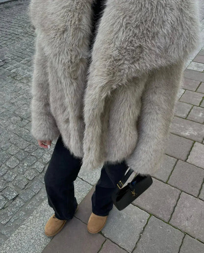Ladies Faux Fur Jacket - Olivia-XS-Nora Luxe
