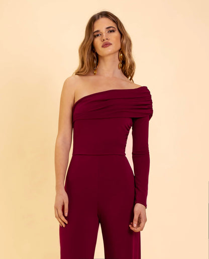 Ladies Jumpsuit with One Shoulder – Alessia-XS-S-The Livary