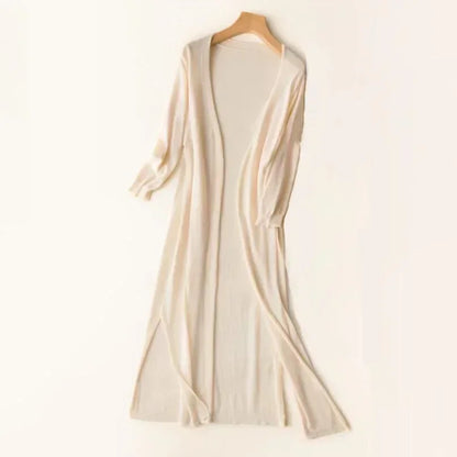 Ladies long sleeve cardigan - Elda-Apricot-S-Nora Luxe