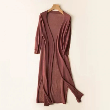 Ladies long sleeve cardigan - Elda-Mocha-S-Nora Luxe