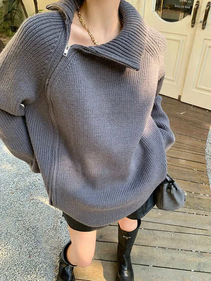 Ladies Pullover Vest with Zip - Clara-Black-One Size-Nora Luxe