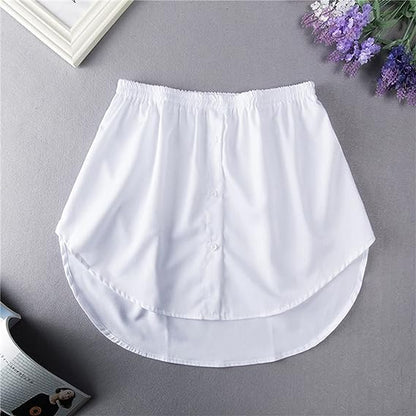 Ladies' Shirt Extender with Elastic Waistband – Noelle-White-S-Nora Luxe