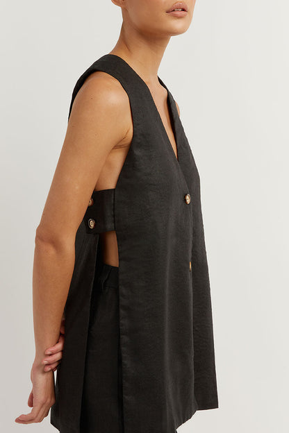 Ladies Somerset with Sleeveless Gilet and High Waisted Shorts - Sylvie-White-S-State of Style